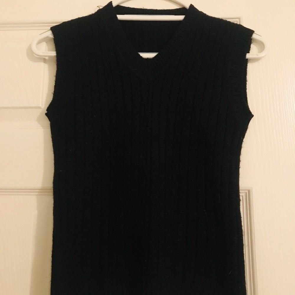Sleeveless Women Top Sweater, Size S, Black